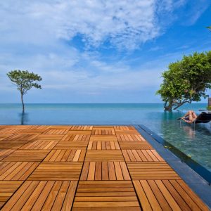Cumaru Deck Tiles by the pool